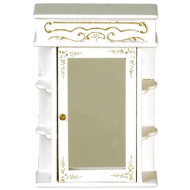 Dollhouse Victorian Wall Cabinet White Hand Painted JBM Bathroom Furniture