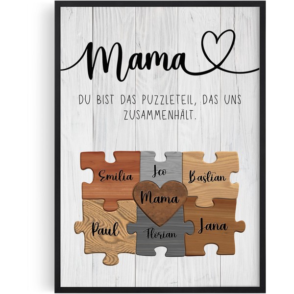 Tassenliebling® - Mum Poster Personalised - Du bist das Puzzle