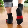 AKOENY Men's Athletic Running Cushioned Quarter Socks, Black/Grey, Size 9-12,