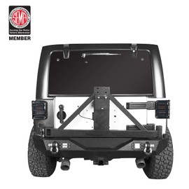 Hooke Road Wrangler Tail Light Covers Rear Taillight Euro Guard Black Light Cage fit for 2007-2018 Jeep Wrangler JK & JKU Unlimited - Pair