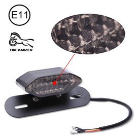 DREAMIZER Motorrad LED Rücklichter, 12V Motorrad Rückseite Licht Brechen Blinker Kontrollleuchte Lizenz Lampe(Rauch)