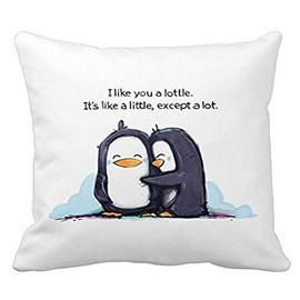 SIXSTARS Pillowcases I Like You a Lottle Penguins (20x20inch)