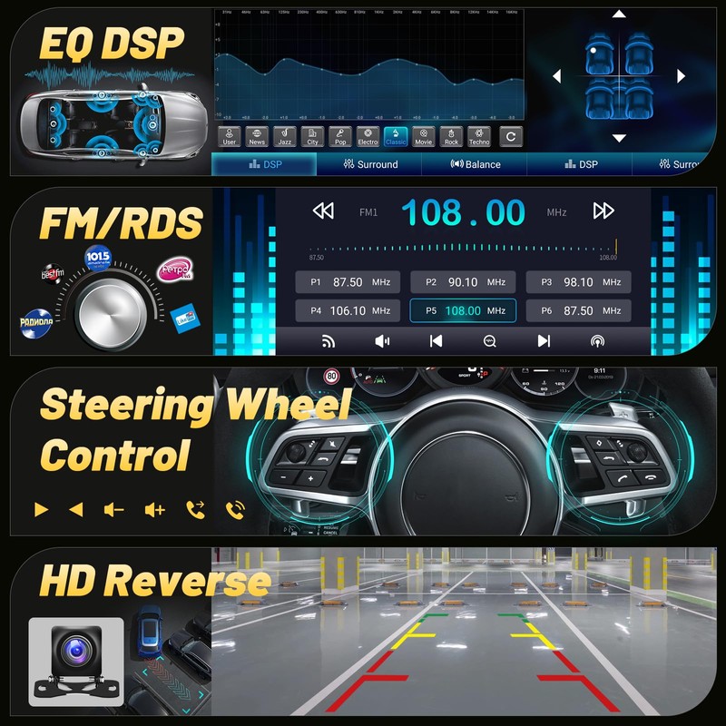 EKAT Car Radio Stereo for Mazda 6 2002 2003 2004