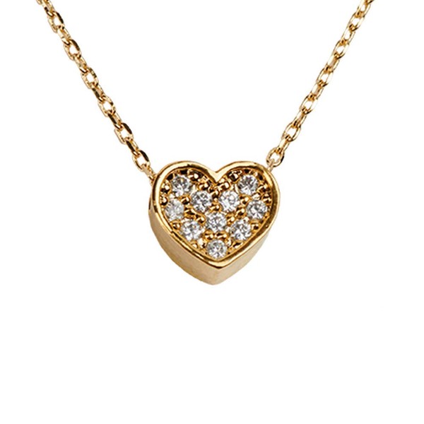 LuckyLy Collares de Mujer Oro 14k de Corazón con Zirconia