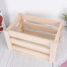 VILLFUL Vintage Wooden Storage Crate Medium-sized Rustic Wood Box for Organizing Fruits Vegetables Clothes and Sundries Sturdy and Stackable Design for Home and Supermarket Use