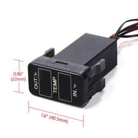 Car Internal and External Temperature Display, Fahrenheit Temperature, Dual Temperature Sensors Use for Toyota Hilux VIGO,Coaster,Corolla ex,Yaris(Type B)
