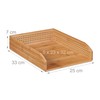 Relaxdays Bamboo Document Holder Tray, Perforated, Stackable, A4, Desk Organizer,