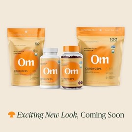 Om Mushroom Superfood Cordyceps - Polvo de hongo orgnico, bolsa de 7.5 onzas, 100 porciones, energa, potencia, resistencia y soporte de resistencia,  