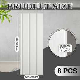 Landical 8 Pcs 12" W x 35" L Mobile Home Skirting Vinyl Underpinning Panel Vinyl Skirting White Panels Wood Grain 40 Mil Thickness House Panels for Mobile Home Kit(Without Holes)