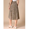 Allegra K Women's Printed Midi Skirt Tie Front with Slit