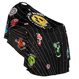 Professional Barber Cape - Hair Cutting Cape Quality Styling Cape for Hairdressers and Barbers - Smile Hook and Snap Options, Multi, Extra Large