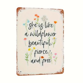 Vintage Wildflower Metal Tin Sign (12x8 inches) - Perfect for Valentine's Day, Quirky Garage & Home Decor Wall Art