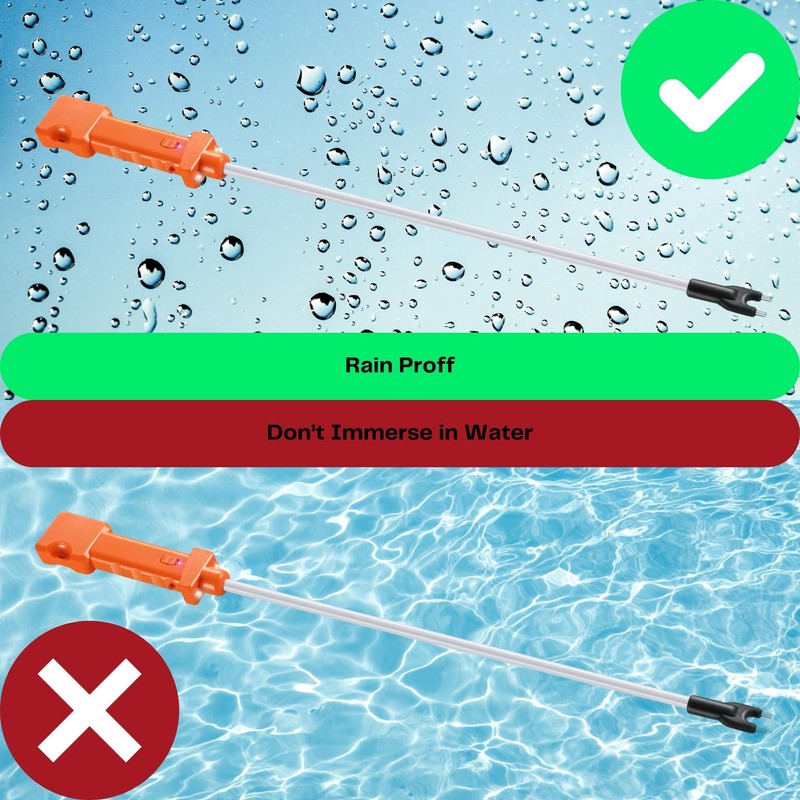 Cattle Prod, Rechargeable Electric Livestock Prod with 2 LED Lights,
