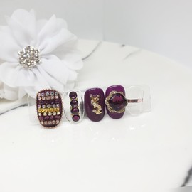Confession handmade nail tips - Short Round Square / 고백 수제네일팁 - 숏라운드스퀘어