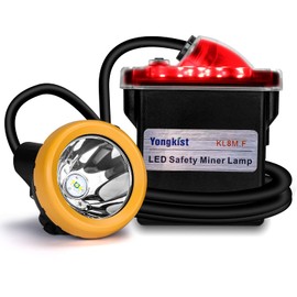 Yongkist Safety Mining Headlamp 1+2 LED Rechargeable Coal Mining Light with Battery Pack, Waterproof Explosion Proof Hard Hat Cap Lamp, Durable LED Torch Headlight for Mining, Tunneling, Outdoor Work