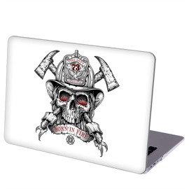 MINGDAO Compatible with MacBook Air 13 inch Retina Display with Touch ID, Hard Protective Shell with Keyboard Cover (M1 A2337 A2179 A1932, 2018 2019 2020 Release) - Firefighter Skull-02