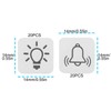 VGOL 40pcs Transparent Switch Sticker Set Bells Stickers Light Symbol