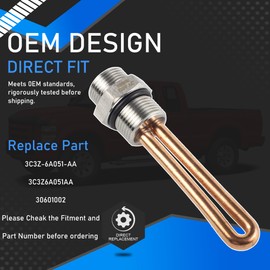 YzusGomumu 3C3Z6A051AA Engine Block Heater Kit Compatible with 2003-2010 Ford F-250 F-350 E-150 E-250 E-350 Super Duty Excursion Heating Unit with Wiring Harness Replaces 30601002 120V 1000 Watts