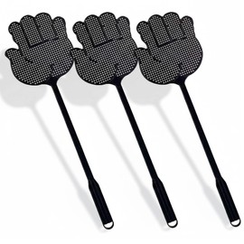 Fly Swatter Heavy Duty for Indoors – Hand-Shaped Flyswatter with Non-Slip Grip, Flexible 3-Pack Bug Swatters for Kitchen, Patio & Living Room