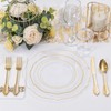 KIRE 210Pcs Clear and Gold Plastic Plates - Heavy Duty