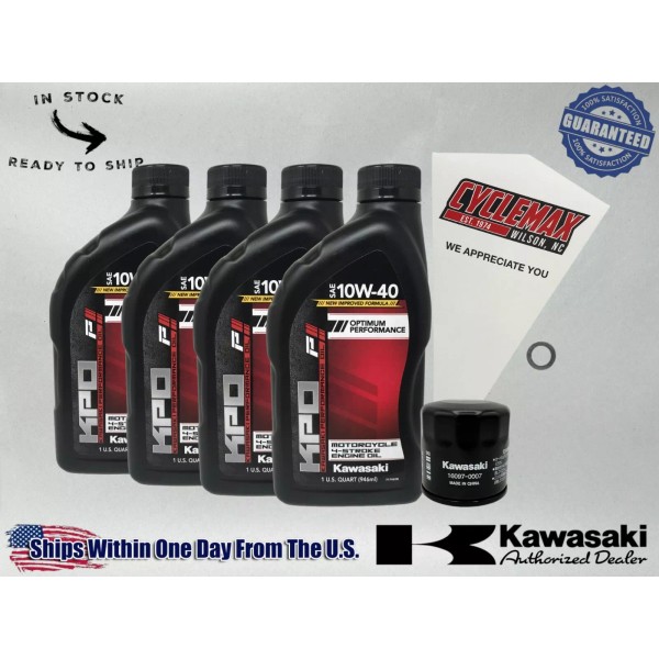 Cyclemax Standard 10W-40 Oil Change Kit fits 2024 Kawasaki RIDGE