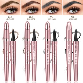 Eyebrow Pencil, 3D Microblade Eyebrow Pen,Smudge-Proof Portable Microblading Eyebrow Pencil,Eye Makeup Long-Lasting Waterproof To Create Exquisite Natural Eyebrow Hair for Women(Dark Brown)