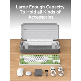 Hagibis Keyboard Bag Hard Shell Portable Travel Carrying Case, 68/87 Keys EVA 900D Oxford Cloth Storage Case Electronic Organizer Shockproof Waterproof (Grey, 68 Key)