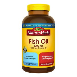 Nature Made Aceite De Pescado 1200mg (200 Cápsulas) Fish Oil Sabor Sin Sabor