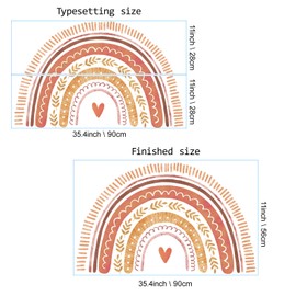 SIKERIC Boho Rainbow Wall Decals, (35.4"x22") Watercolor Rainbow Wall Stickers, Peel and Stick Rainbow Wall Murals, Vinyl Rainbow Wall Decor for Kids Girl Bedroom Playroom Nursery Classroom