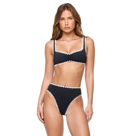 L*Space Effie Bikini Top - Black-Cream-D Cup