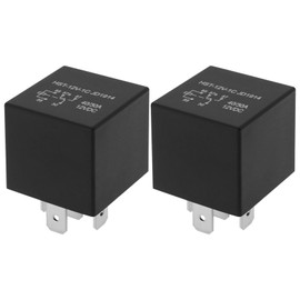 VGOL 2PCS 5 Pin Relay 12VDC 40A/30A 36.1x28.5mm Car Relay for Stabilizes Voltage and Prevents Voltage Fluctuations Current Protection Heavy Duty Starter OnOff Switch Black
