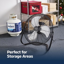 NEXAIR 3-Speed 12 In High-Velocity Heavy Duty Metal Industrial Floor Fan, 1650 CFM Powerful cooling fan for office, Commercial, Residential, and Greenhouse Use, with 180° Adjustable Vertical Tilt