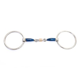 Cavalon Hunter D-Ring Sweet Iron Anatomical Snaffle Bit with Copper Lozenge (5")