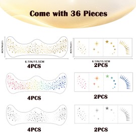 36 Pcs Glitter Freckles Face Tattoo,Body Face Glitter Sparkle Freckles Patches for Women,Temporary Tattoo Glow Up Patches Makeup Accessories for Festival Concert Rave Accessories