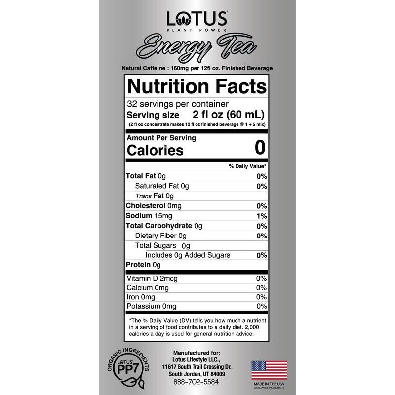 Lotus Energy Tea (unsweetened) | Zero Sugar | 1:5 |