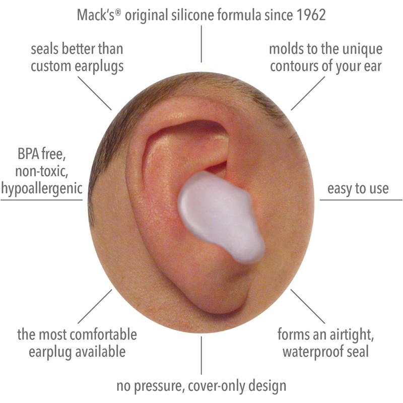 Mack's Pillow Soft Silicone Earplugs, 12 Pair – The Original
