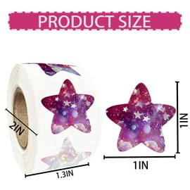 500 Pcs Star Stickers 1 Inch Holographic Stickers Small Star(Purple)