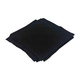 WS UK Microfibre Cleaning Cloth 10x10cm [Black, Pack of 5]