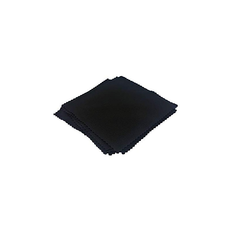 WS UK Microfibre Cleaning Cloth 10x10cm [Black, Pack of 5]