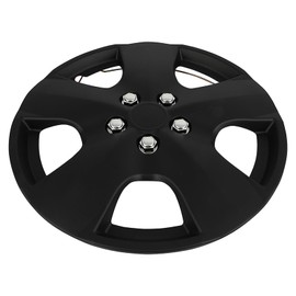 SCITOO 15" Black Hubcaps Set of 4, fits Cars, Trucks, SUVs, Easy Install, Universal fit, Stylish & Rust-Resistant
