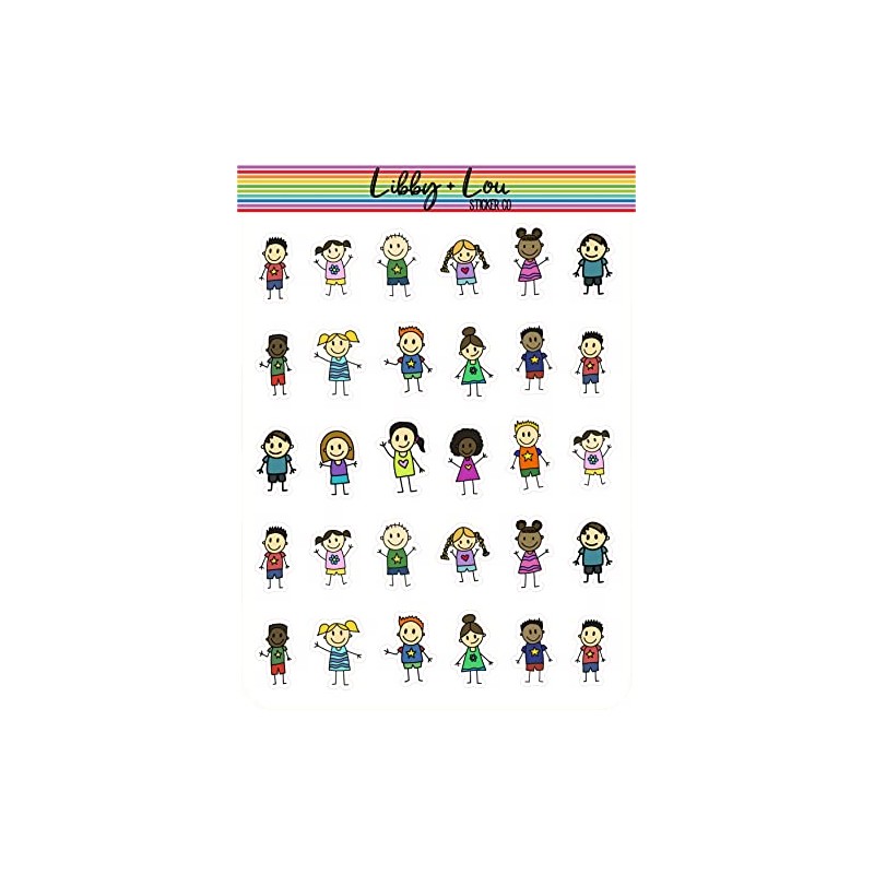 Kids Stick Figure Planner Stickers | Libby and Lou Sticker