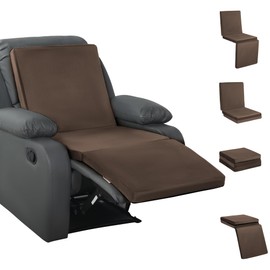 HOMBYS 3-in-1 Recliner Seat Cushion with Lumbar Support Pillow & Footrest, Multi-Functional Adjustable Height 2" to 6" for You to Choose, Non-Slip Foam Chair Cushion for Elderly, Brown