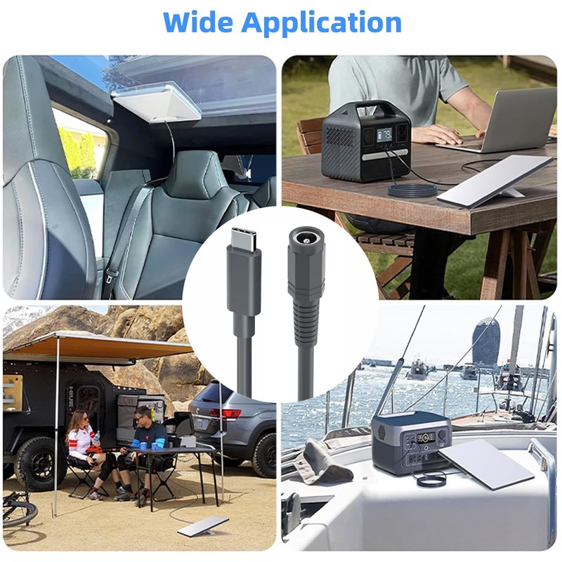 Jadebones 0.5M/1.6FT USB C Male to DC Female Power Cable