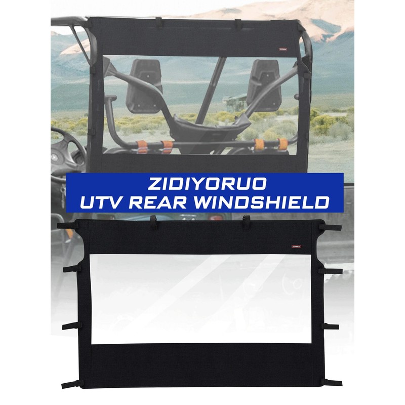 ZIDIYORUO Soft Rear Windshield for Yamaha Rhino & Massimo UTVs