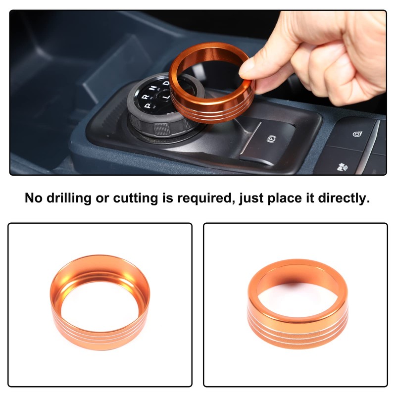 Aunginsy Car Gear Shift Switch Button Ring Trim Cover Compatible