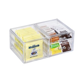 Cq acrylic Black Stacking Arts And Crafts Organizer Storage With 3 Drawers,4.7" Tall Acrylic Organizer Drawers,Plastic Organization Drawers For Vanity, Undersink, Kitchen Cabinets,Bathroom