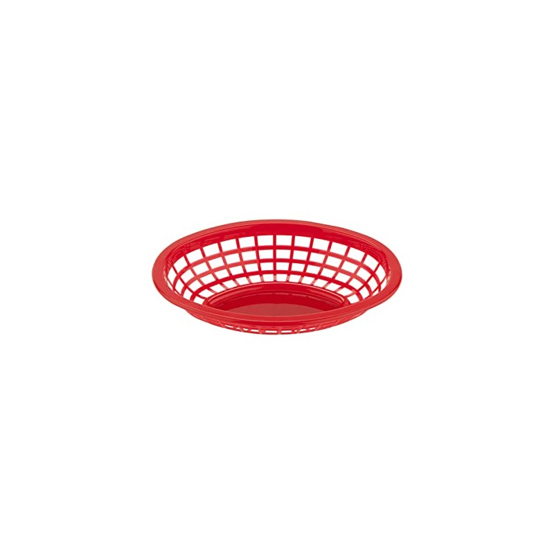 G.E.T. OB-734-R Oval Serving/Bread Basket, 8" x 5.5", Red (Pack