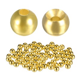 TIXIPEM 3.5mm Dia Tungsten Beads for Fly Tying [100PCS] - Slotted Head Ball for Tackle Craft & Fishing - [#10-12 - Gold Tone] Sink Deeper Faster Tapered Hole Fly Fishing Materials