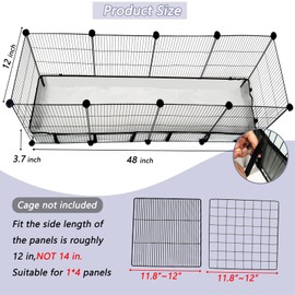 Guinea Pig Cage Liner Tarp Bottom Waterproof and Washable Base Also for Rabbits, Bunny, Chinchesillas, Hedgehog, Ferrets and Other Small Animals(12x48 inches)