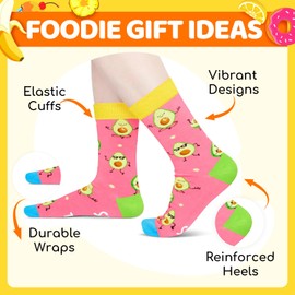 HAPPYPOP Avocado Gifts for Women Teen Girls - Novelty Avocado Socks, Funny Gifts for Avocado Lovers, Fruit Socks